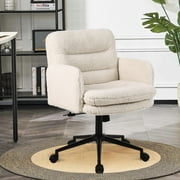 Flysky Adjustable Home Office Chair300lbs, Modern Mid Back Computer Chair Beige