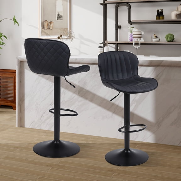 Flysky Bar Stools Set of 2, Counter Height Barstools or Kitchen, Dining Room, Black