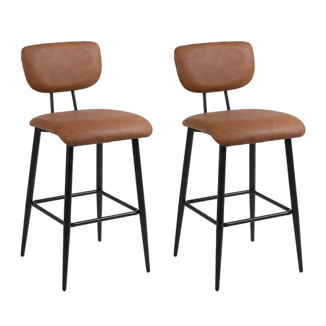 Flysky Bar Stools Set of 2, Modern Breakfast Stools Pub Chairs with