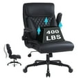 thumbnail image 1 of Flysky Ergonomic Home Office Desk Chairs, PU Leather Computer Chair with Lumbar Support,Black,500lbs, 1 of 8
