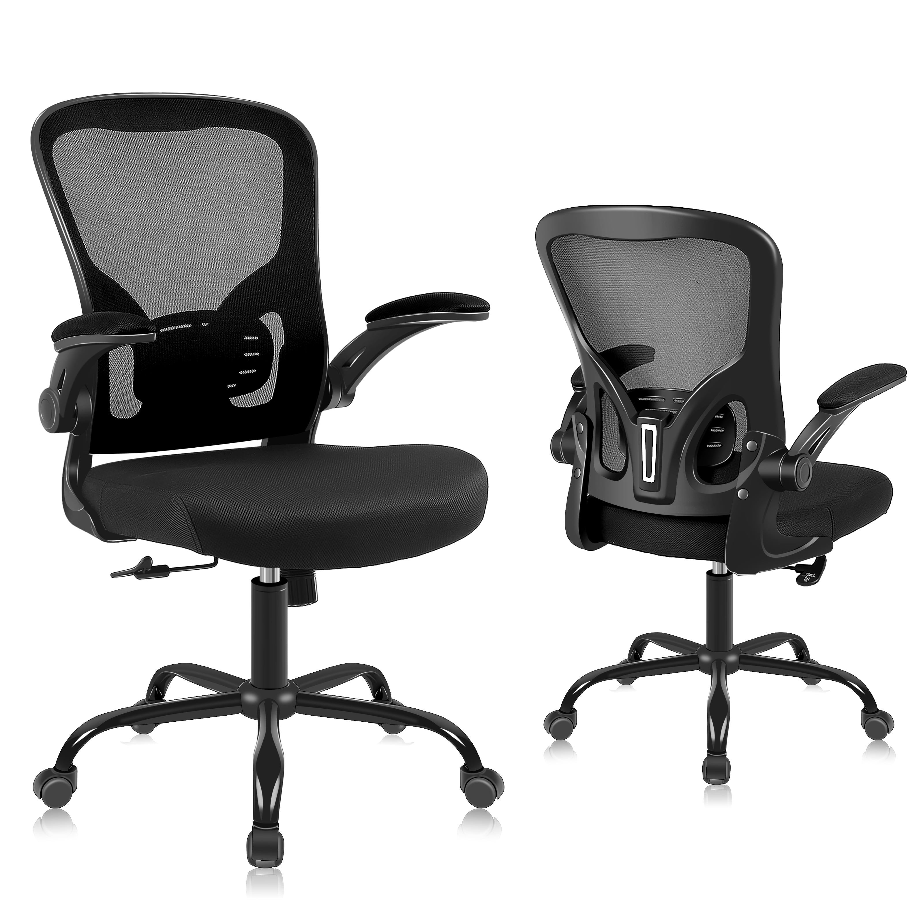 Flysky Ergonomic Office Chair 300lb,Desk Chair with Lumbar Support and Flipup Arms, Adult&Child