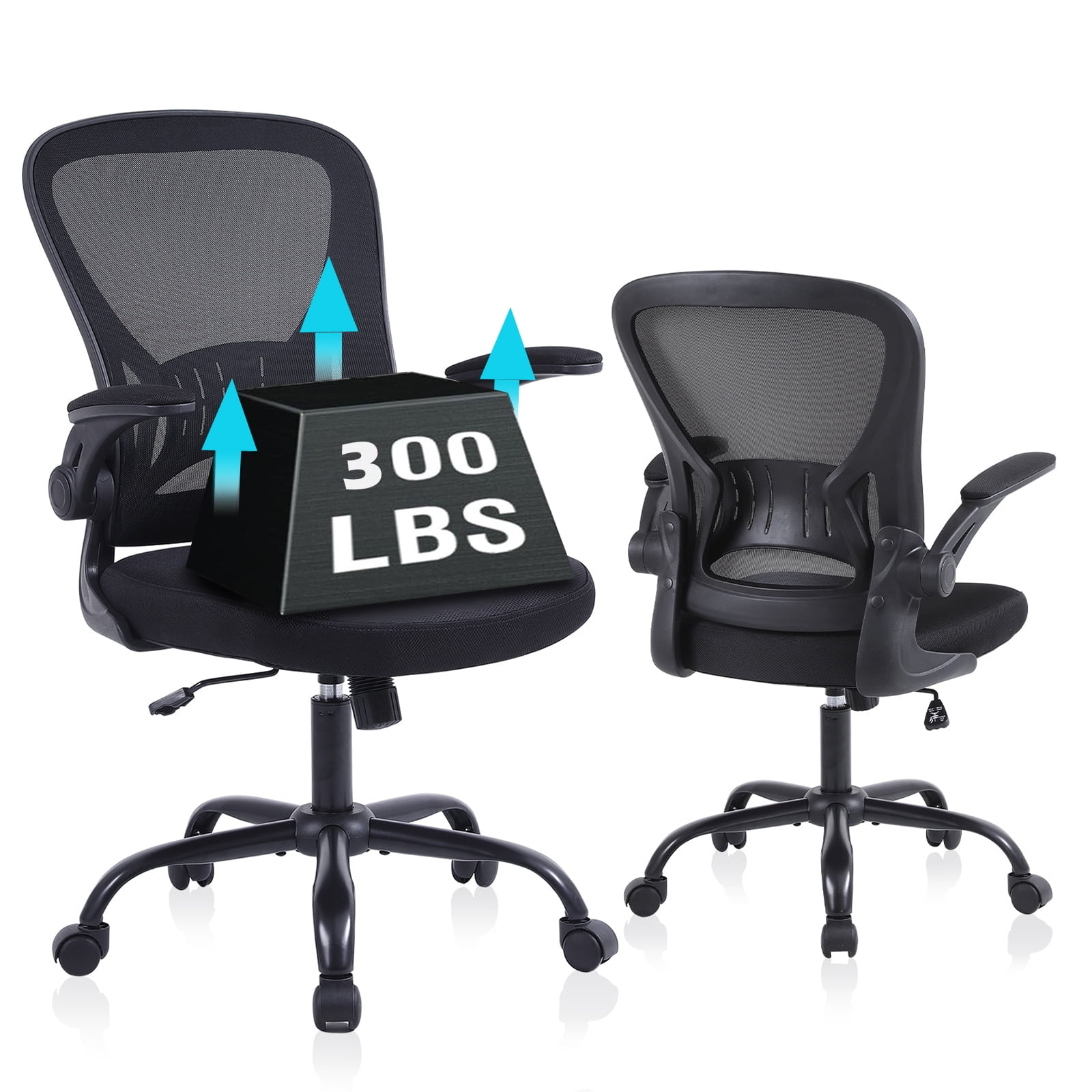 Flysky Ergonomic Office Chair, Home Office Desk Chair, Mesh Swivel Task Chair with Lumbar