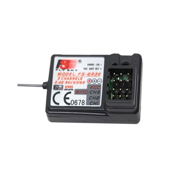 Flysky FS-GR3E 3-Channel 2.4GHz AFHDS RC Car Receiver for FS-GT2, FS-GT3B, FS-GT3C, 5 Pack