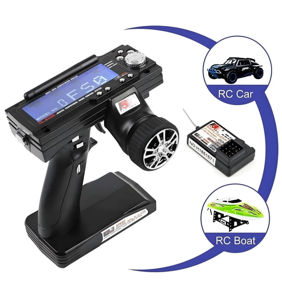 Flysky FS-GT3B 2.4GHz 3-Channel RC Transmitter with GR3E Receiver and LCD for Car and Boat