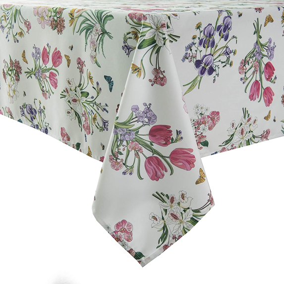 Flyspped Waterproof Wildflower Floral Print Tablecloth Rectangle Table Cloth for Dinning Room 60 Inch by 84 Inch