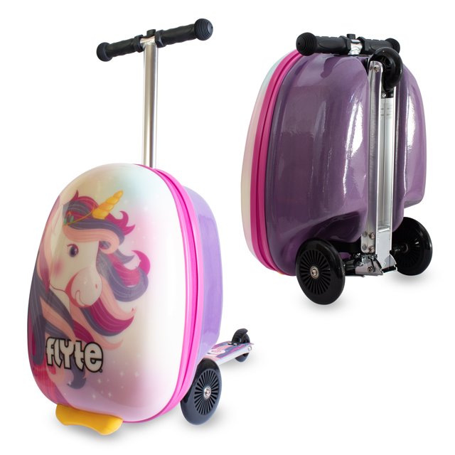 Flyte 18 inch Hard Shell Folding Scooter Luggage Luna the Unicorn
