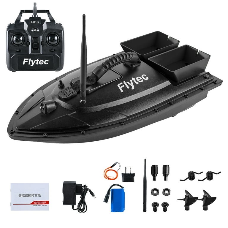 Flytec Fishing Bait Boat 500m Remote Control Bait Boat Dual Motor Fish  Finder 1.5KG Loading with for Fishing