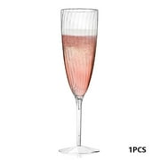 Flytohom 1/8PCS Plastic Champagne Glasses Flutes Disposable Perfect for Wedding and Shower Party Supply Clear Cups Drinkware Gift