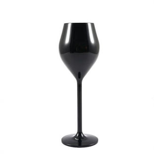 11 Oz Round Black Plastic Wine Cups