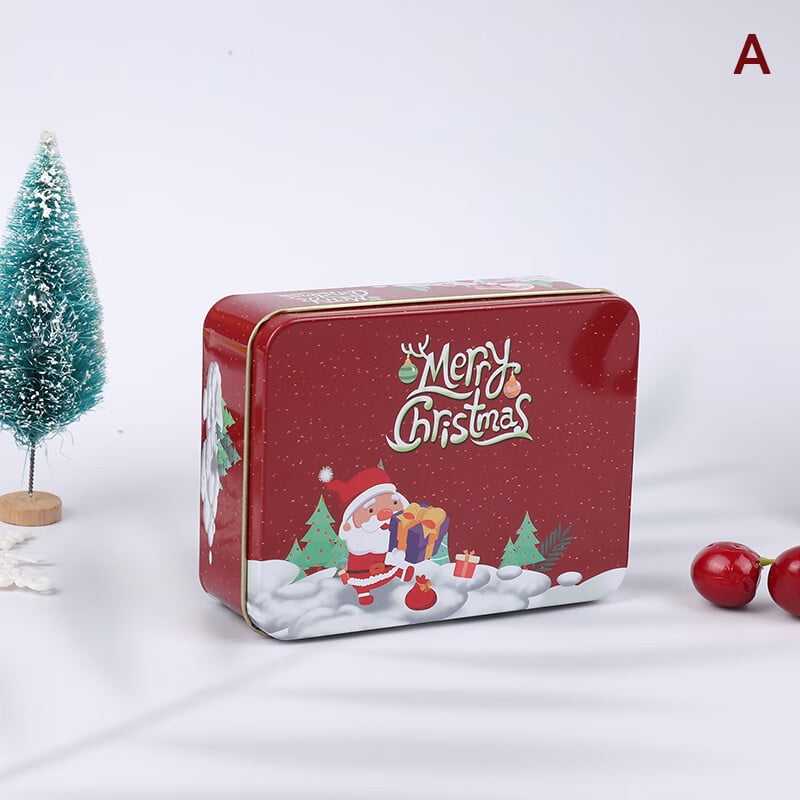 Flytohom 1Pc Tinplate Candy Box Empty Cookie Tin Candy Tin with Handle