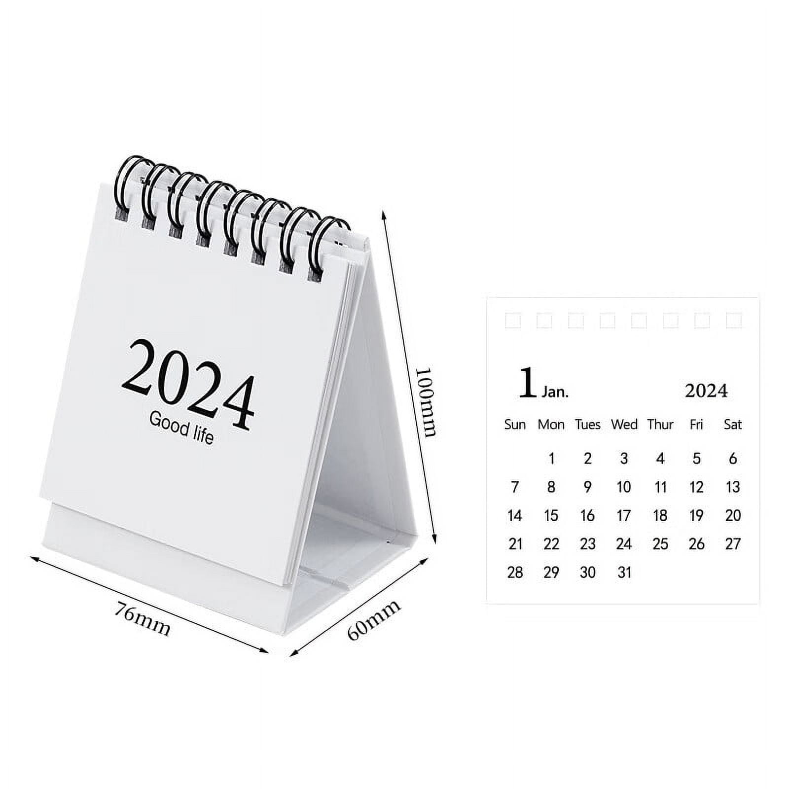 Flytohom 2024 Mini Cute Desk Calendar Kawaii Desktop Decoration ...