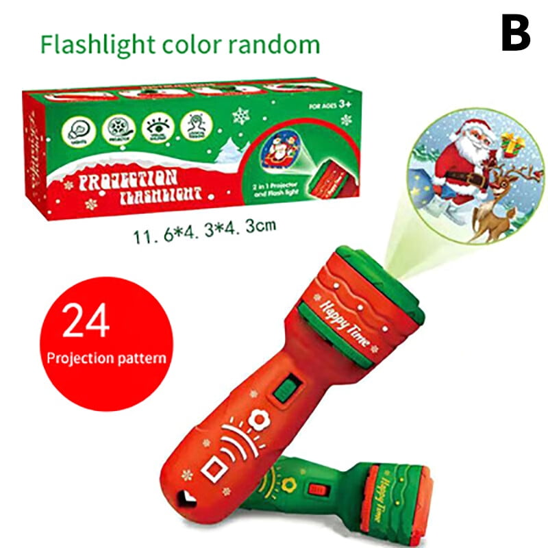Flytohom Christmas Flashlight Projector Santa Claus Torch Lamp Merry