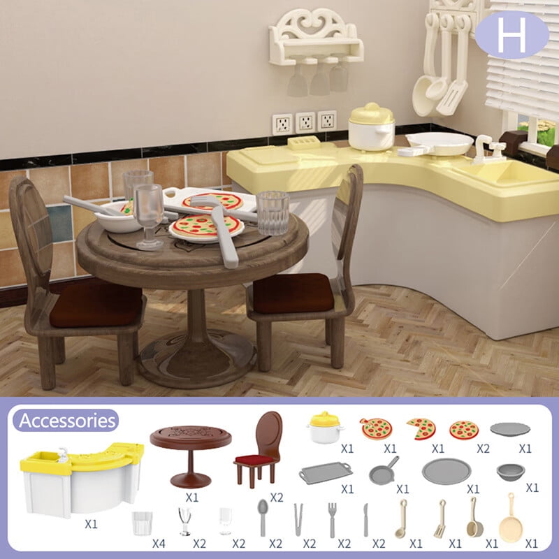 Flytohom Doll House Children'S Mini Supermarket Kitchen Bedroom