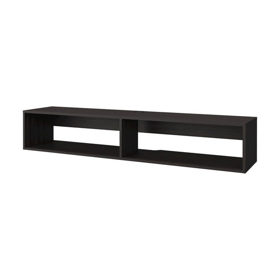 Fm Furniture Central Floating media rack in melamine with two shelves, Wengue