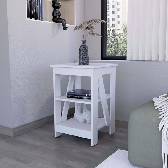 FM FURNITURE Clio Auxiliary Table, with two shelves