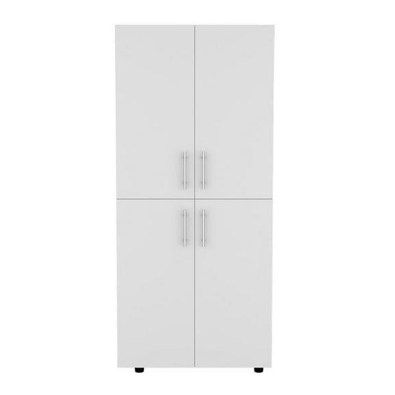 Fm Furniture Hazel Armoire in melamine with 2 doors , 4 shelves and 2 clothes hanging bar
