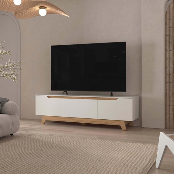 FM FURNITURE Lyman Entertainment Center Enginereed Wood White