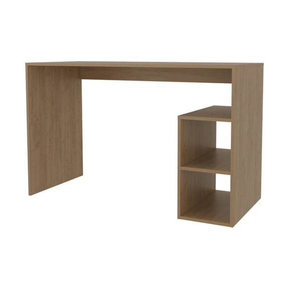 Fm Furniture Sanders Computer Desk in Melamine with Open Storage, Natural Oak