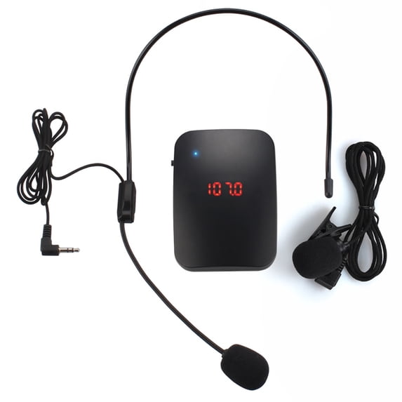 Fm Wireless Microphone Transmitter With Headset and Lavalier Microphone