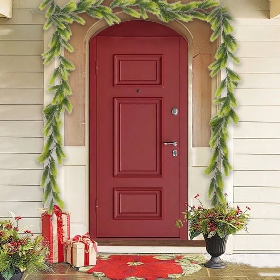 Fmbmuo 1.8-Meter Artificial Pine Needle Garland - Textured Wicker Plastic & Soft Rubber Greenery Vines for Christmas Home Decor（E）