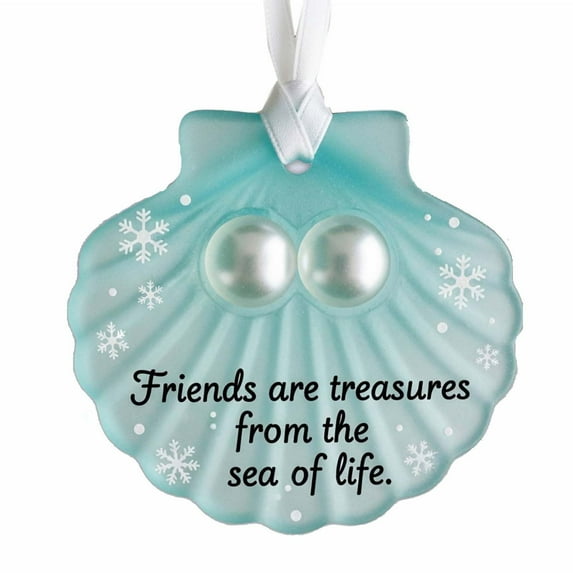 Fmbmuo 1 Pcs Christmas Ornaments Sea Glass Blue Durable Decorations Iridescent Art Deco Acrylic Home Decor Fun Decoration Gifts
