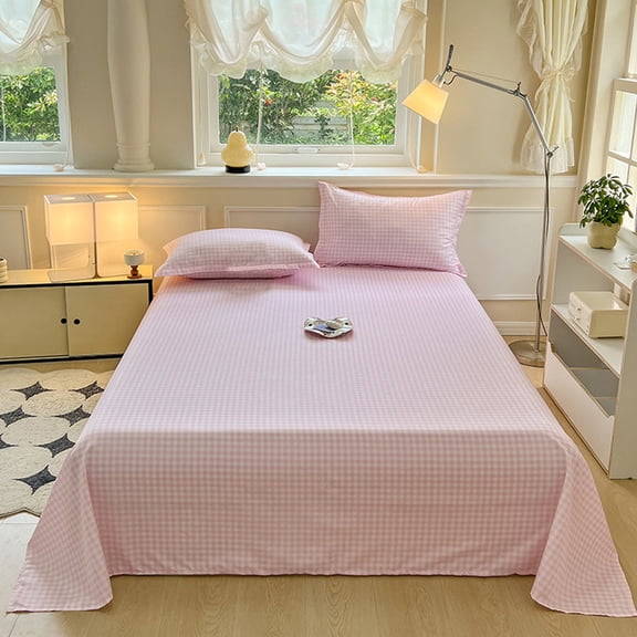 Fmbmuo 1 Piece King Sheet Set Polyester Stain Protection Percale 1x Bed Sheet Unisex All-Season F