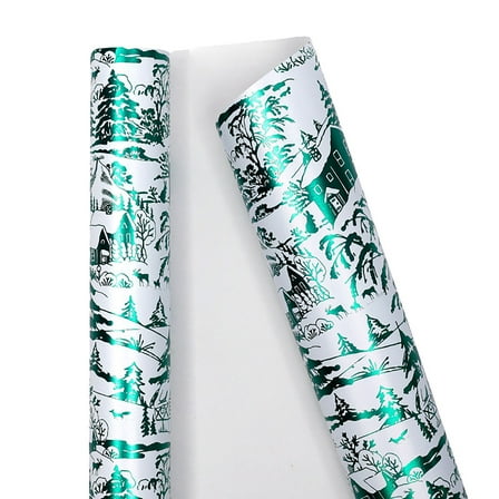 Fmbmuo 1 Rolls Christmas Wrapping Paper Green Polka Dots Decorative Gift Wrapping, Modern 300x43 CM Wrapping Paper for Christmas Eve Box