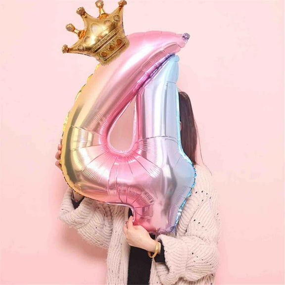 Fmbmuo 1 pcs Pink Aluminium Film Number Balloons Decorations , Numbers 32 Inch Balloons for Wedding Arch,Photo Backdrop