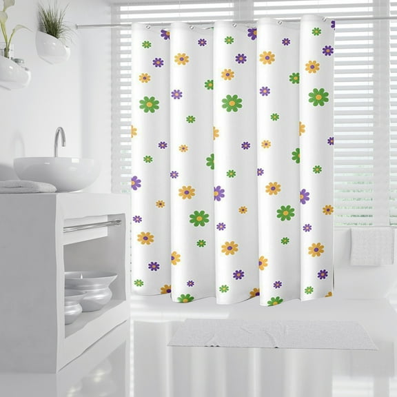 Fmbmuo 100%Polyester Shower Curtain with Hanging Rings Waterproof Art Deco Simple Prints