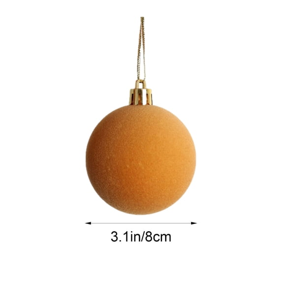 Fmbmuo 10Pcs Flocked Christmas Ball Ornaments Xmas Tree Hanging Balls Shatterproof Christmas Party Decoration for Christmas Tree, 3.15" Khaki