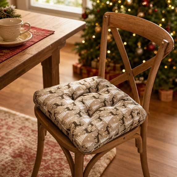 Fmbmuo 16 x 16inch Christmas Seat Cushions , Soft Seat Cushion for Tailbone Pain Relief Window Seat Cushion for Outdoors Indoor Chair