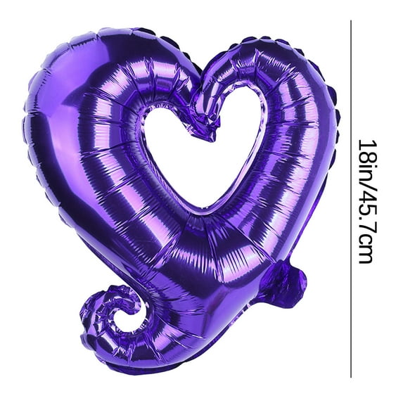Fmbmuo 18 Inch Purple Heart Shaped Aluminum Foil Balloon, Wedding Decoration Wedding Valentine'S Day Aluminum Foil Heart Balloon