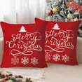thumbnail image 1 of Fmbmuo 18x18 Inch Christmas Pillow Covers Soft Red Snowflake Decorations, Art Deco Removable Cover Polyester 1 Pcs Pillow cases, for Home Christmas Decor, 1 of 5
