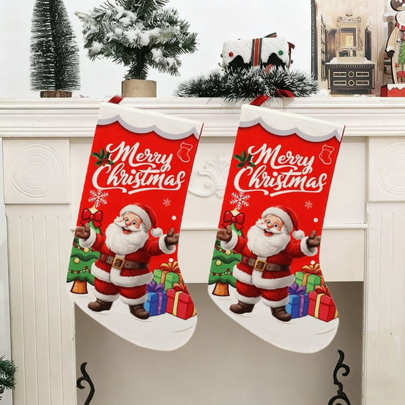 Fmbmuo 1Pcs Christmas Gift Bags Christmas Socks Medium Multicolor Decorations Reusable Cloth Neon Christmas Bag for Family Gatherings