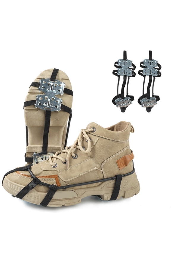 24-Stud Crampons for Hiking Boots Men, Aggressive Ice Cleats for Mountain Climbing, Snow, and Mud