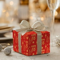 Fmbmuo 3 Pcs Christmas Wrapping Paper Red Recyclable Abstract Print Gift Wrapping, 70x50 CM Modern Wrapping Paper Easy Wrap Gift Paper