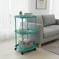 thumbnail image 1 of Fmbmuo 3-Tier End Tables Living Room ,Storage Rack with Wheels, 3 Tier Side Table with Storage Shelf for Bedroom（Green）, 1 of 5