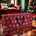 thumbnail image 1 of Fmbmuo 4/5.4 Ft Christmas Tree Storage Bag Red Plastic Carrying Handles Storage Bags, Checkered Art Deco Large Tree Storage, 1 of 5