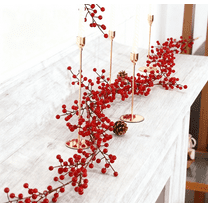 Fmbmuo 5.7ft Faux Berry Christmas Garland, Red Fruit Vines Swag, Artificial Greenery Decor, Artificial Plants Indoor Decorations（S）