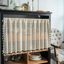 Fmbmuo 59.05x17.71 Inch Valance Curtains Light Filtering UV Resistant Beige Decor Modern Rod Pocket Polyester Curtain Sets for Living Room Windows