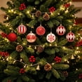 thumbnail image 1 of Fmbmuo 6cm Christmas Baubles Set Electroplated Plastic Balls Hand-Painted Xmas Tree Hanging Pendants for Holiday Party Decor 24pcs Christmas Decor,Multicolor, 1 of 5