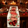 thumbnail image 1 of Fmbmuo 70*12 Inch Table Flag Waterproof Valentines's Day Heart-shaped Red Table Decorations， Modern Washable Linen Table Runner Family Gathering, 1 of 5