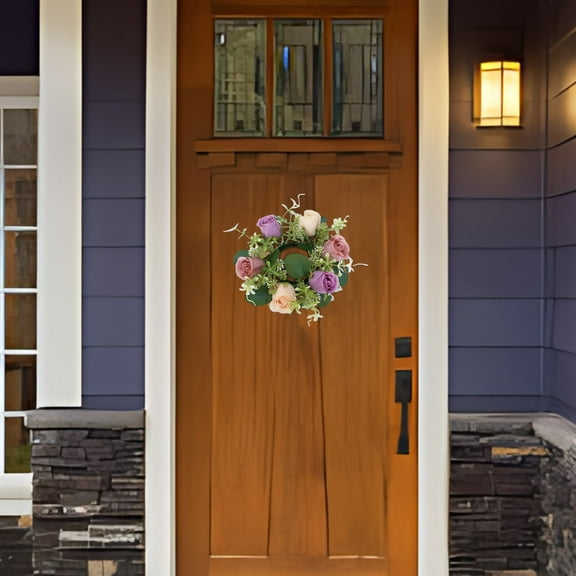 Fmbmuo 9-inch Fake Flowers - Artificial Rose Wreath, Suitable for Wedding Decor, Parties, and Home Decor (F)