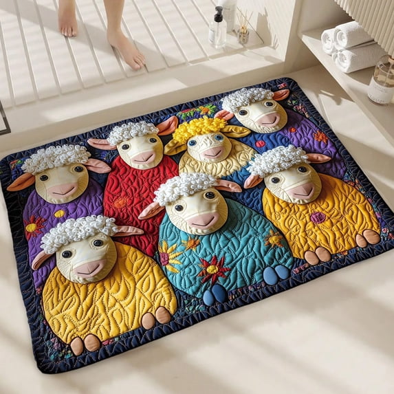 Fmbmuo Absorbent, Door Mat Soft Indoor Decor Rectangular Entryway Rugs Runner, Multicolor Farmhouse Cartoon Dog Entry Rug, 16"x24"