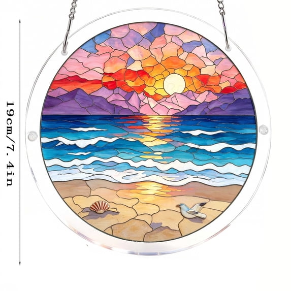 Fmbmuo Acrylic Puzzle Suncatcher Window Hanging Decor Colorful Sun Catcher Ornament for Women Living Room Garden Art Gift