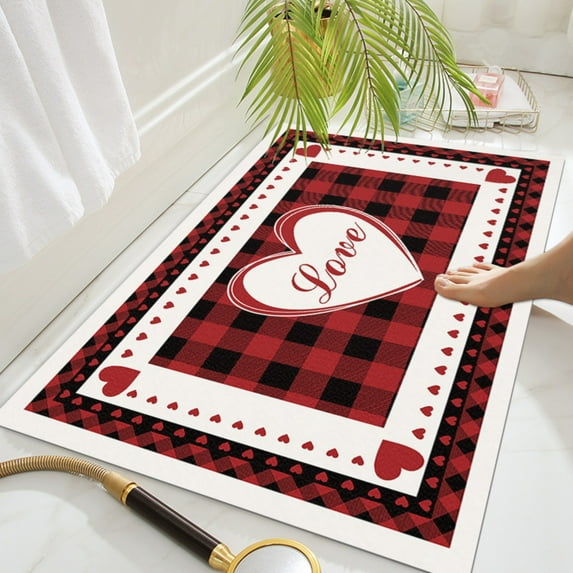 Fmbmuo Art Deco Bathroom Rugs Non-Slip Backing Rectangle Low Pile Living Room Rug 100%Polyester 16x24in C