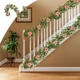 thumbnail image 1 of Fmbmuo Artificial Eucalyptus Garland for Chrismas Stair Railing Decor,6.1 Ft Green Flower Garland,Rose Vines,Decoration Party Garden Thanksgiving Halloween,Green, 1 of 5