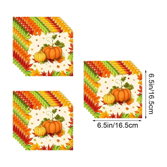 Fmbmuo Autumn Maple Leaf and Pumpkin Disposable Party Supplies Kit, Festive Fall Party Plates Cups Napkins Kit for Thanksgiving Family Gathering