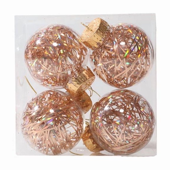 Fmbmuo Ball Ornaments Metallic Plastic Clear Silk Christmas Ball Set Christmas Decorations