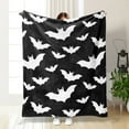 thumbnail image 1 of Fmbmuo Bat Halloween Throw Blanket Cozy Flannel Room Decor, Decorative Cute Black Throw Blanket for Couch Bed Travel Home Accent,28x40 Inch, 1 of 5